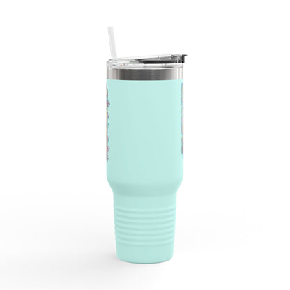 Insulated Travel Mug, Live Fit, 40oz Fitness Water Bottle, Gym Coffee Cup, Durable Travel Tumbler, Motivational Drinkware