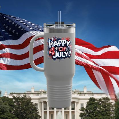 Patriotic Insulated Travel Mug - 40oz - Perfect for 4th of July Celebrations, BBQs, Camping, Family Gatherings, Gifts!