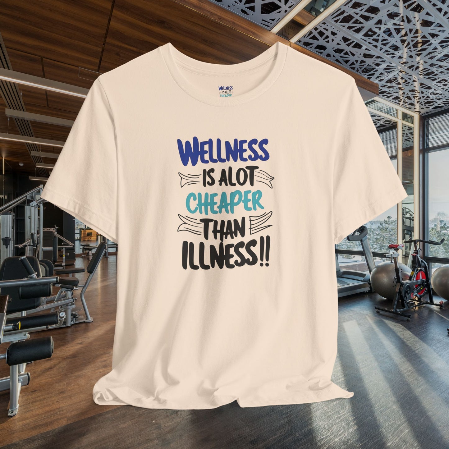 Wellness Awareness Unisex Tee - Wellness Is Alot Cheaper Than Illness!! - Design - S - 3XL - Motivational Health T-Shirt for Self-Care Enthusiasts - Gift for Wellness Events - Positive Vibe Shirt -  [...]