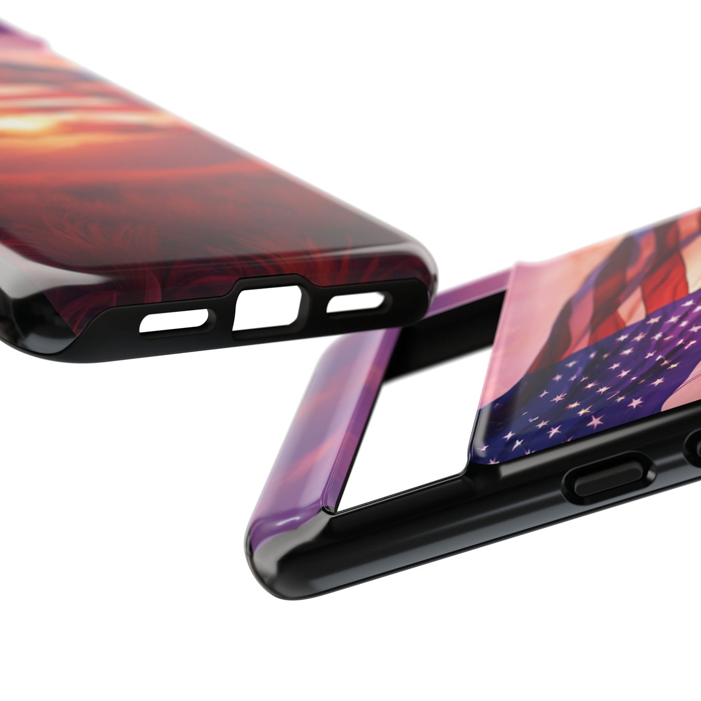 Stylish Phone Case - American Flag At Sunset Design - Patriotic Gift for Veterans - Independence Day -  Summer Vibes -