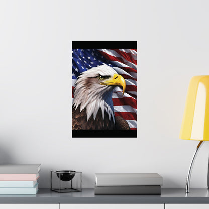 💥 Patriotic 💥 Bald Eagle 💥 Red White & Blue 💥 Wall Art 💥 Matte  💥 Vertical Poster 💥