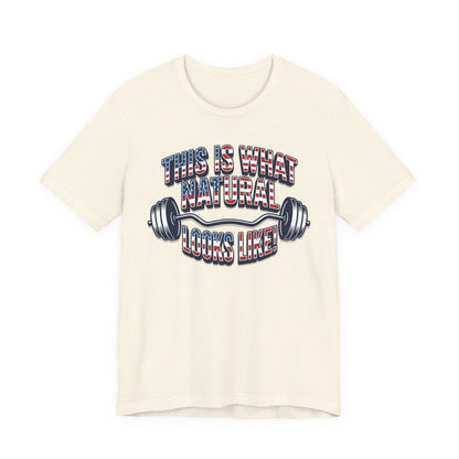 Natural Looks American Flag Gym T-Shirt | Motivational Weightlifting Tee