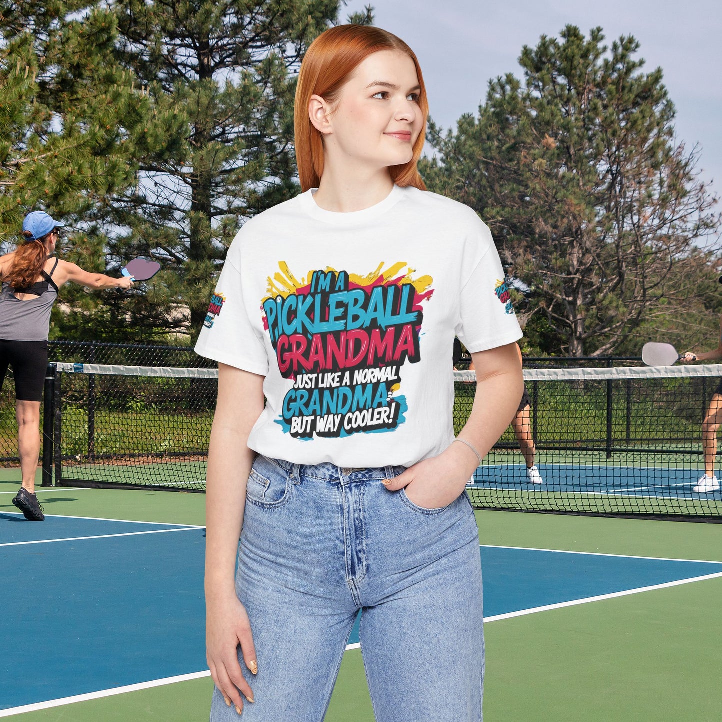 I’m A  Pickleball  Grandma  Just Like A Normal  Grandma But  Way  Cooler-  Print  Jersey  Short  Sleeve  T-Shirt -  Perfect For Active  Grandmas -  Birthday  Gift  -  Holiday Gift