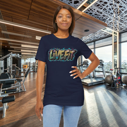 LIVE FIT Graphic Fitness Tee - Motivational Workout Apparel