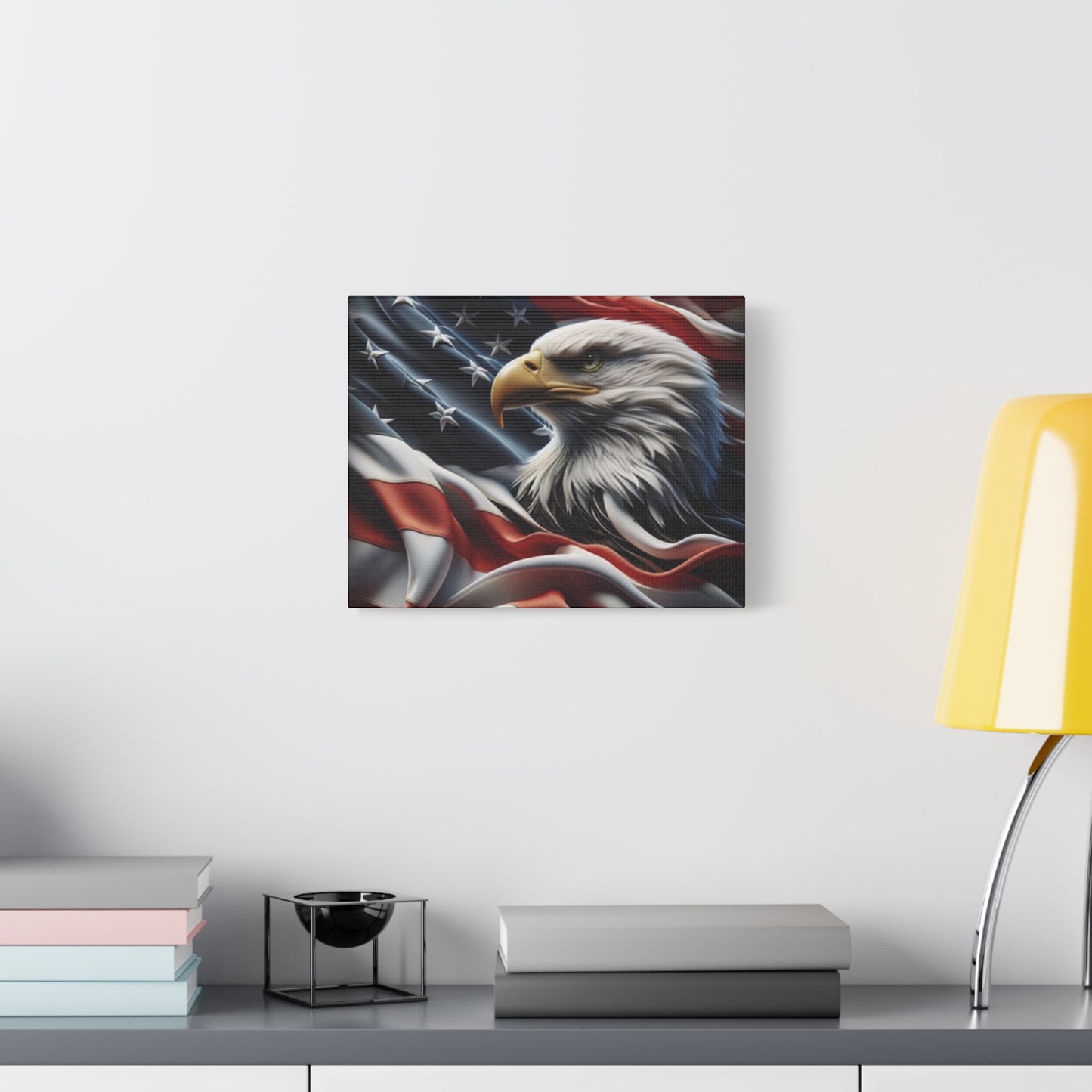 Patriotic Eagle Gallery Wrapped Canvas Art - American Flag Wall Decor - Red White Blue - USA Pride - Holiday Gift -  4th of July Home Decoration - Veteran Gift -  USA Theme Art - Print On Sides - Mirror Sides -