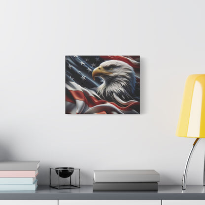 Patriotic Eagle Gallery Wrapped Canvas Art - American Flag Wall Decor - Red White Blue - USA Pride - Holiday Gift -  4th of July Home Decoration - Veteran Gift -  USA Theme Art - Print On Sides - Mirror Sides -