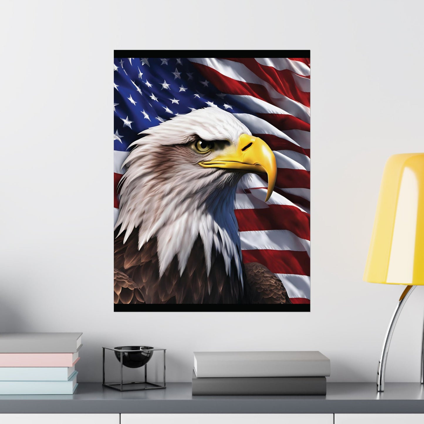 💥 Patriotic 💥 Bald Eagle 💥 Red White & Blue 💥 Wall Art 💥 Matte  💥 Vertical Poster 💥