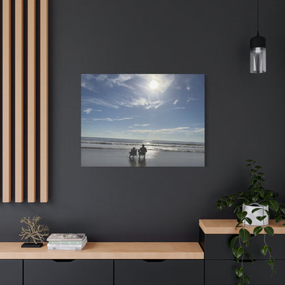 Beach Sunset Canvas Art, Stretched Canvas Print, Coastal Home Decor, Ocean Wall Art, Serene Landscape Painting