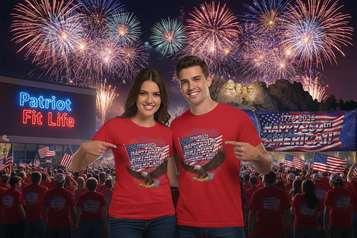 1776-2026 Happy 250th Birthday America!!! 4th of July Eagle T-Shirt | USA Flag & Fireworks Patriotic Tee