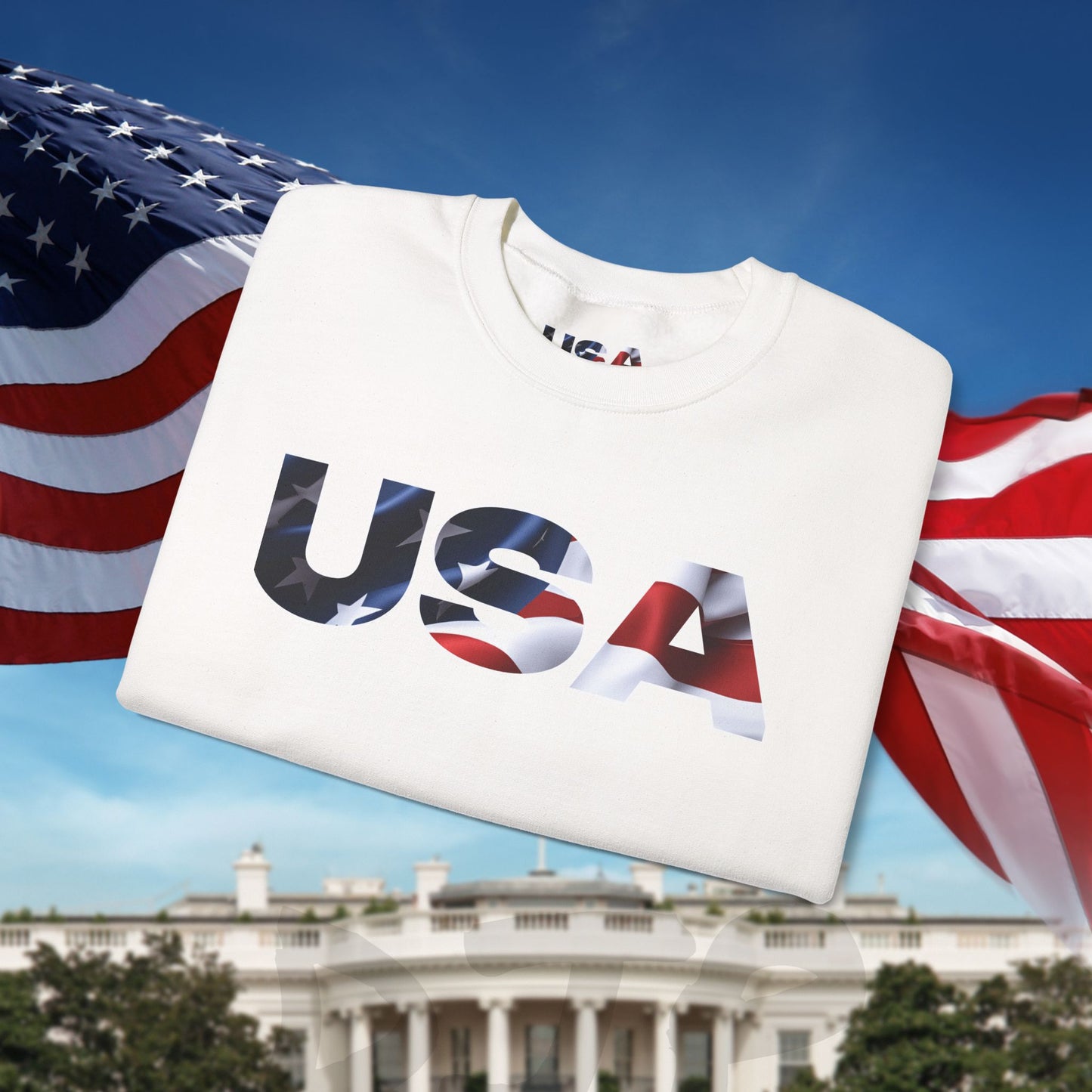 Patriotic USA Crewneck Sweatshirt - Unisex Heavy Blend - American Pride - National Pride Gift - S-5XL