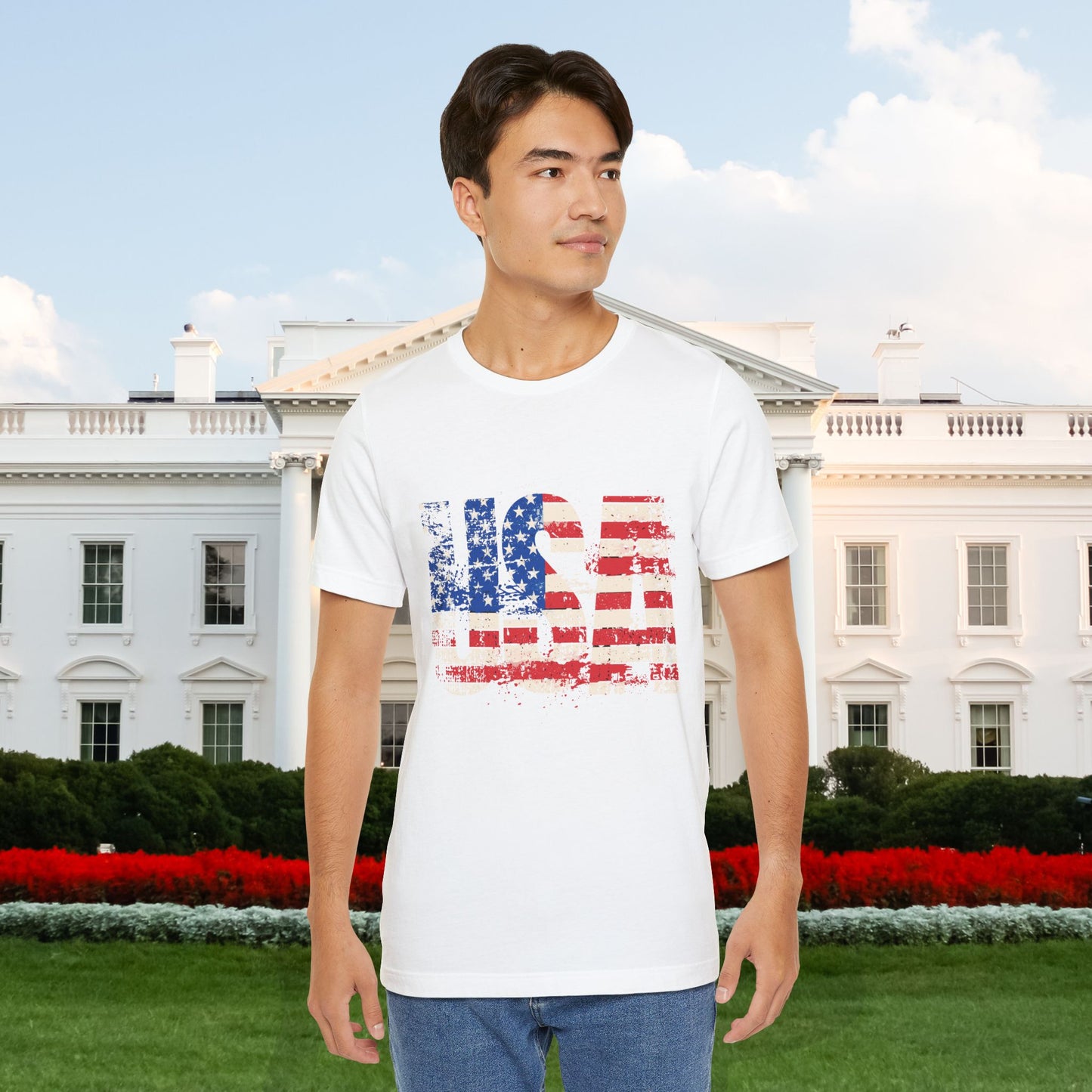 USA - Red White Blue - American Flag - Classic Unisex Tee - Holiday Gift - Patriotic Pride