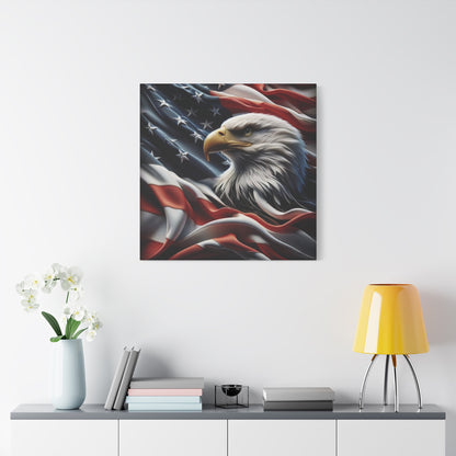 Patriotic Eagle Gallery Wrapped Canvas Art - American Flag Wall Decor - Red White Blue - USA Pride - Holiday Gift -  4th of July Home Decoration - Veteran Gift -  USA Theme Art - Print On Sides - Mirror Sides -
