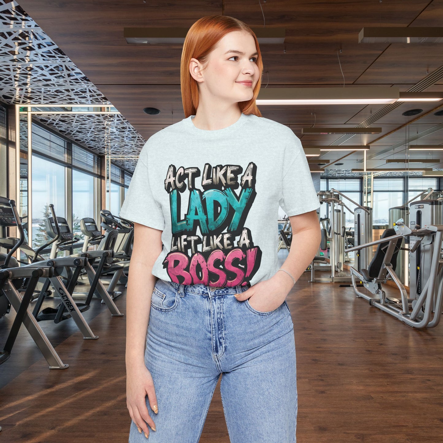 Act Like a Lady Lift Like a Boss - Women's Gym T-Shirt - Empowerment Fitness Tee
