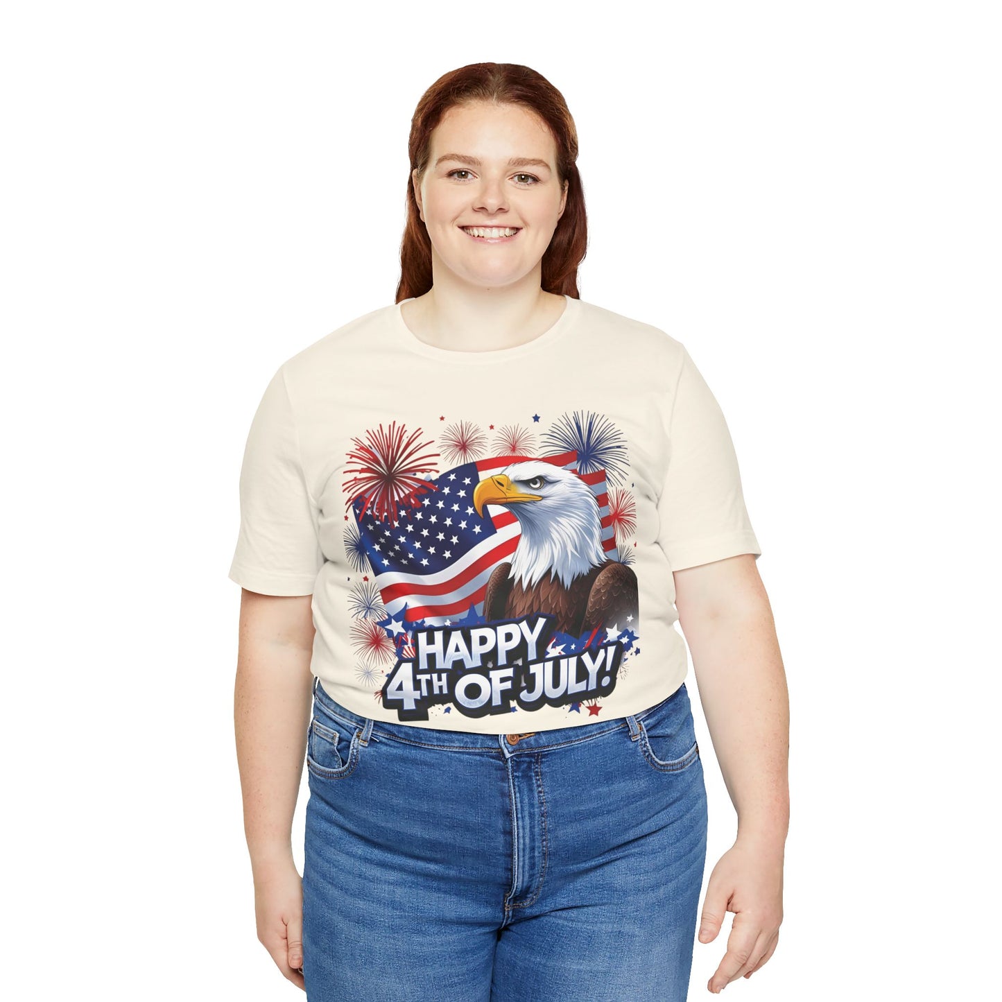 Happy 4th of July Graphic T-Shirt - Patriotic Bald Eagle - American Flag Tee - XS-4XL
