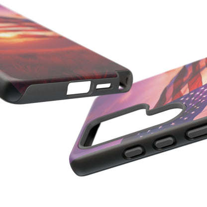 Stylish Phone Case - American Flag At Sunset Design - Patriotic Gift for Veterans - Independence Day -  Summer Vibes -