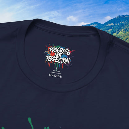 💥 Vibrant   💥   Eye-catching   💥   Motivational    💥 All  Over Print   💥 Unisex T-shirt  💥   Progress  Not  Perfection   💥  Art-Inspired   💥  Apparel  💥  Sizes  XS  x  4XL 💥