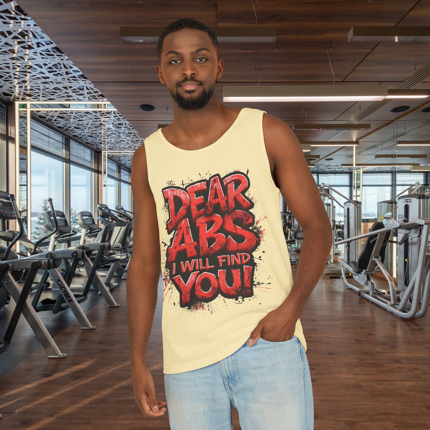 Dear Abs I Will Find You! - Garment-Dyed Tank Top - Funny Gym Tank - Unisex Fitness Apparel - XS-3XL