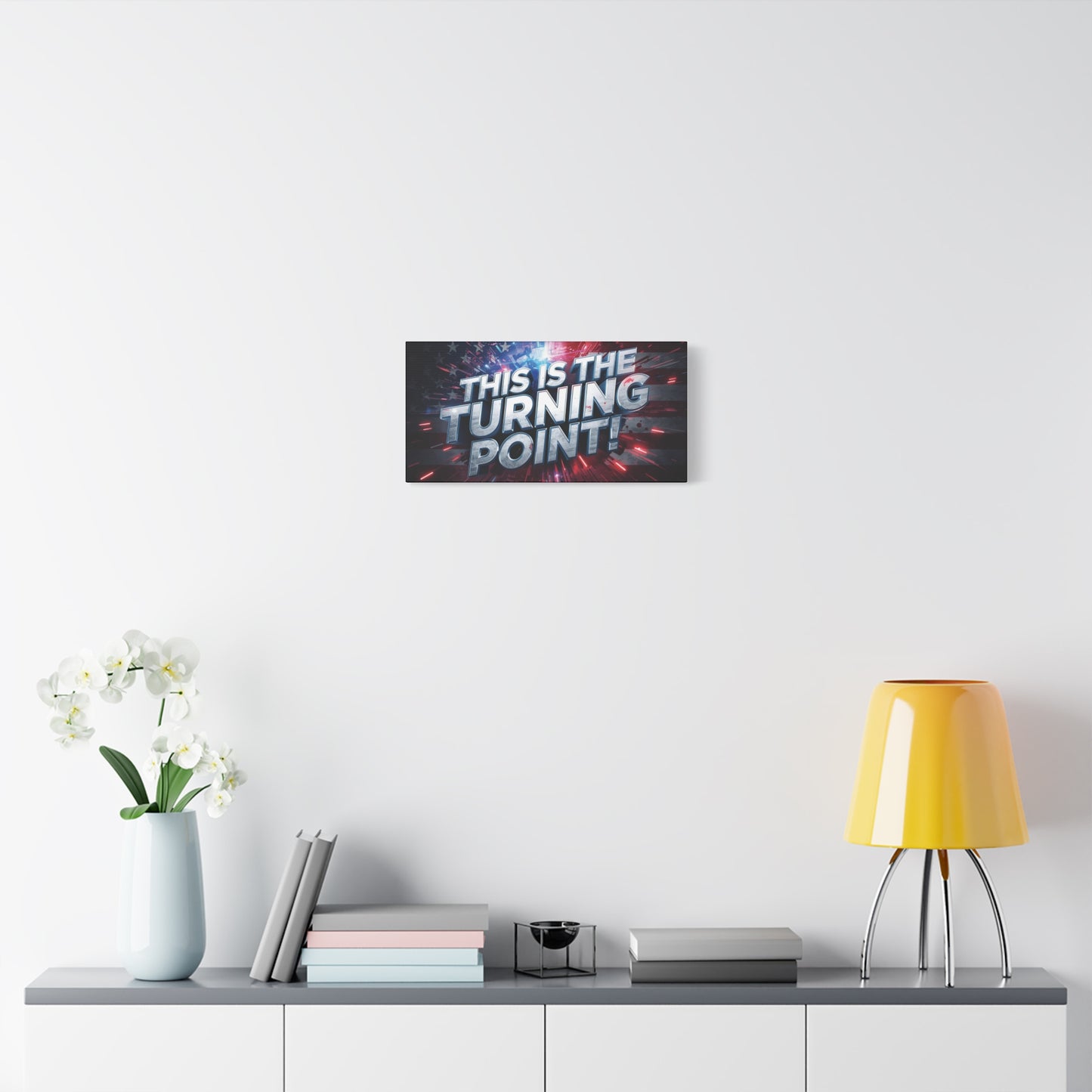 Canvas Print - Patriotic Wall Art - Stunning - Red White Blue - American Flag Backdrop - Charlie Kirk Inspired - This Is The Turning Point! - Multiple Sizes -
