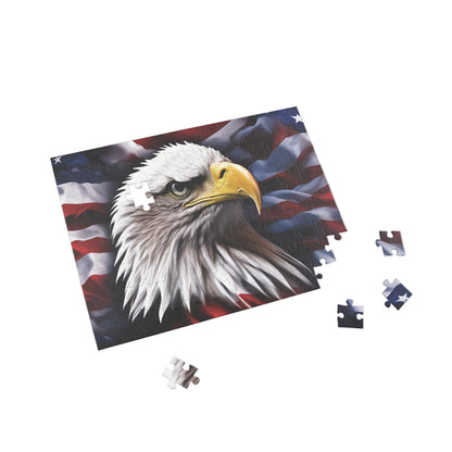 Puzzle - American Bald Eagle Red White & Blue Puzzles - 96 - 252 - 500 & 1000 Piece Options - Patriotic Artwork