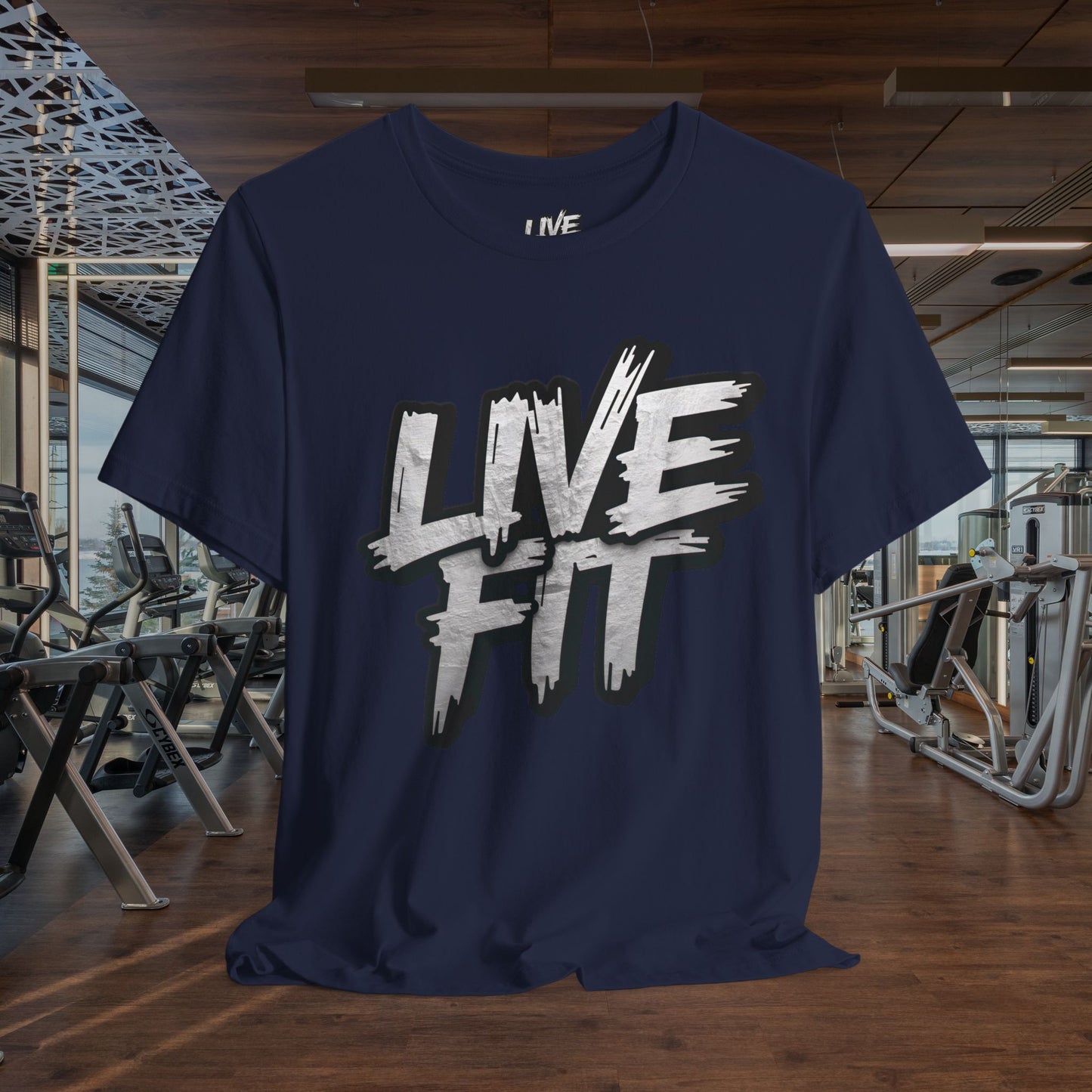 LIVE FIT Unisex Jersey Tee - Fitness Shirt - XS - 4XL -  Workout Apparel -  Motivational T-Shirt - Casual Wear - Gift for Fitness Enthusiasts