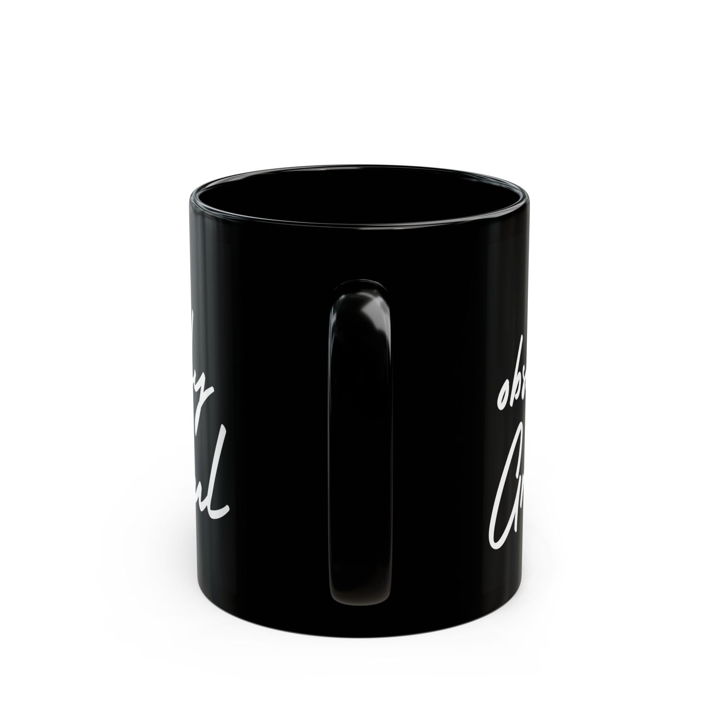 Sleek Be Obsessively Grateful White Print Black Mug - Inspirational Coffee Cup, Gift for Friends, Motivational Design, Home Decor, Self-Care Reminder