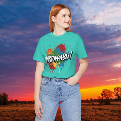 Unstoppable Design Tee - Vintage  Retro  Unisex  Tee - Classic  T-Shirt - Graphic Tee - Casual  Shirt - Short  Sleeve  Shirt