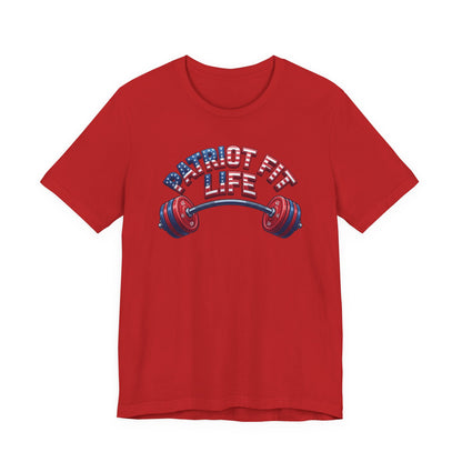 Patriot Fit Life T-Shirt — American Flag Barbell Fitness Tee