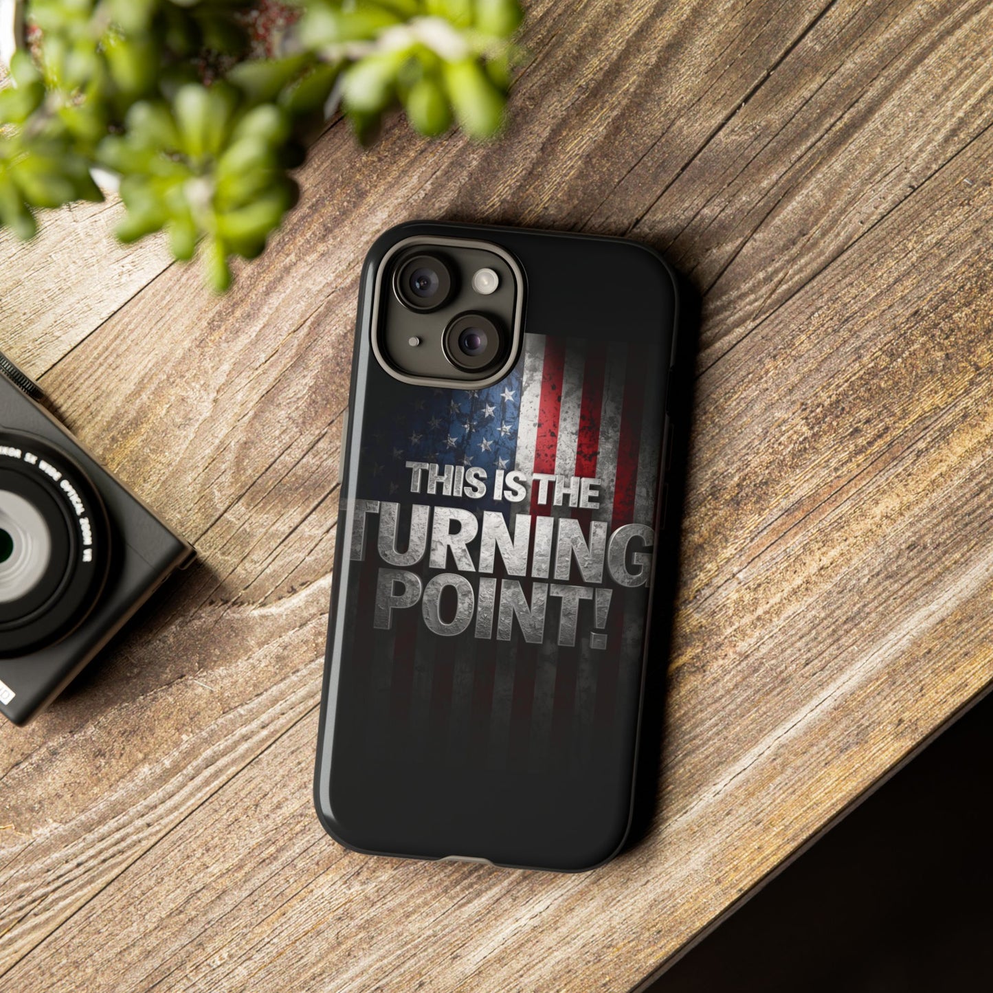 Stunning Patriotic Protective Cell Phone Case -  Charlie Kirk - This Is The Turning Point! - Red White Blue - Beautiful American Flag Backdrop Design - Perfect Gift for Everyday Use, Durable Cover, Stylish Protection