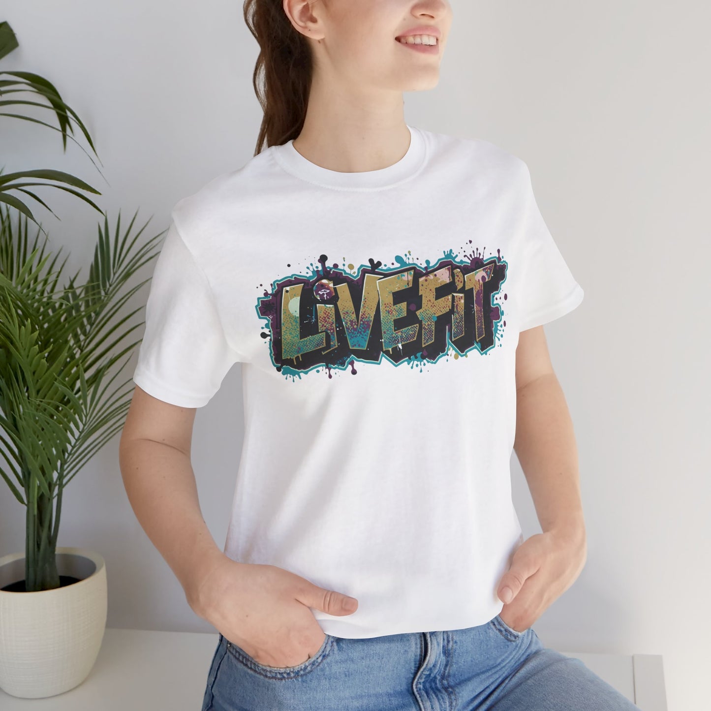 LIVE FIT Graphic Fitness Tee - Motivational Workout Apparel