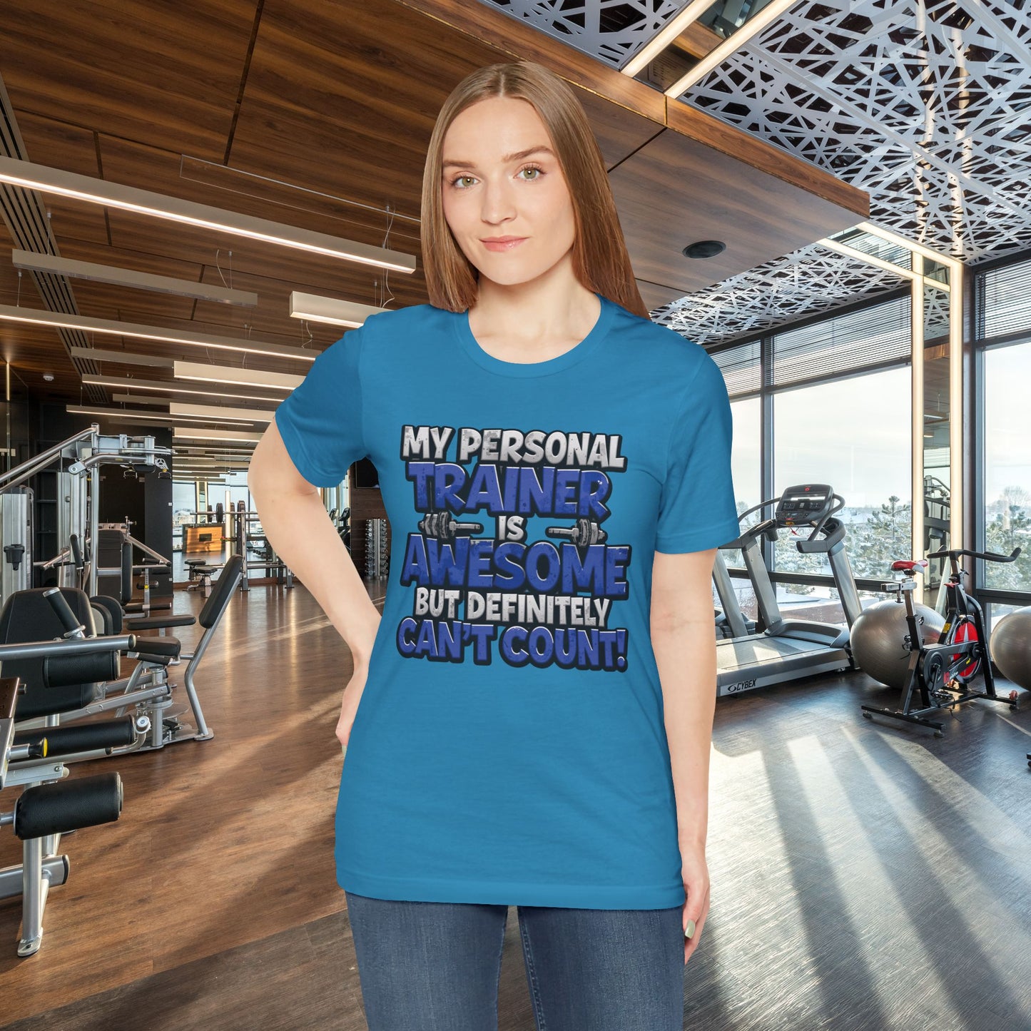 Funny - My Personal Trainer Is Awesome But Definitely Can’t Count! Tee - Great Gift for Fitness Lovers - Gym Humor Shirt - Workout Apparel - Personal Trainer Gift - Fitness Motivation Tee - XS - 4XL