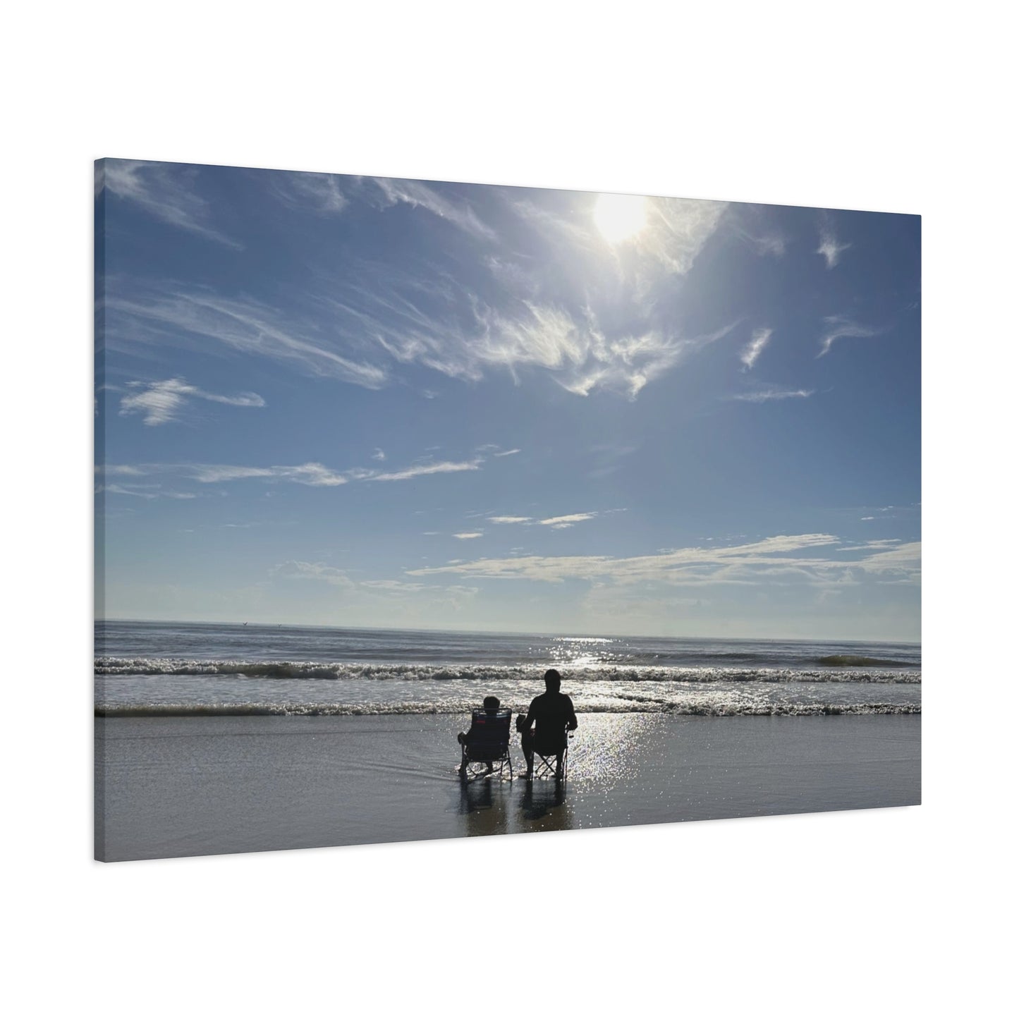 Beach Sunset Canvas Art, Stretched Canvas Print, Coastal Home Decor, Ocean Wall Art, Serene Landscape Painting