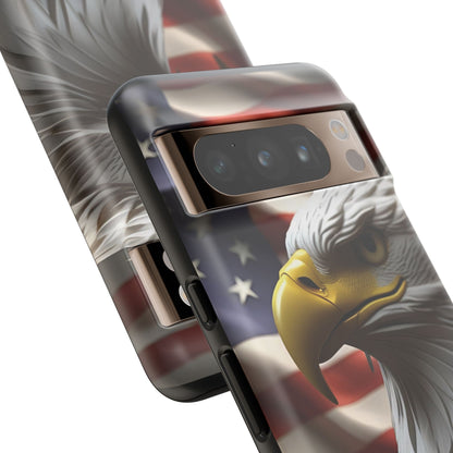 Tough Phone Cases - Patriotic - American Flag Eagle Design - Red White & Blue - Multiple Sizes -