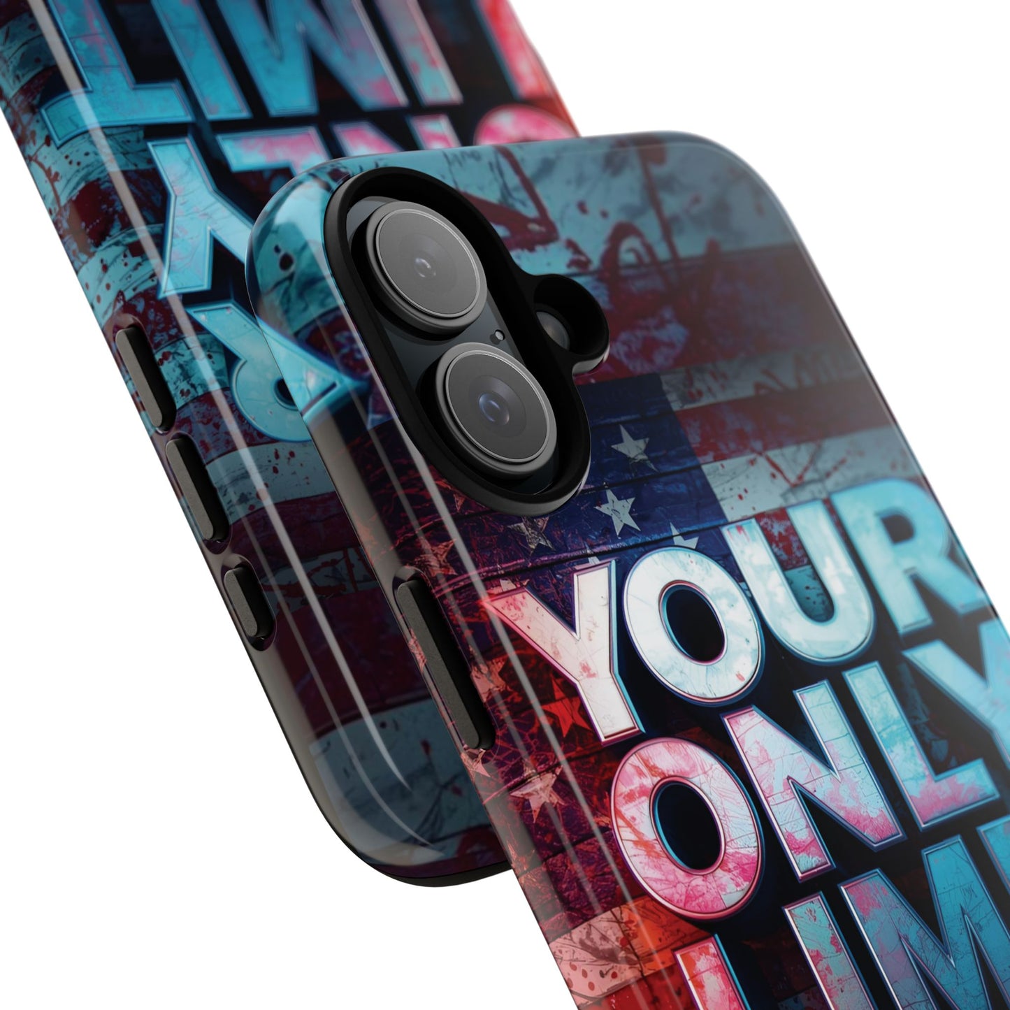 Tough Cases Phone Case -Your Only Limit Is You! Motivational Design, Inspirational Gift, Customizable Cover, USA Flag, Adventure Vibes