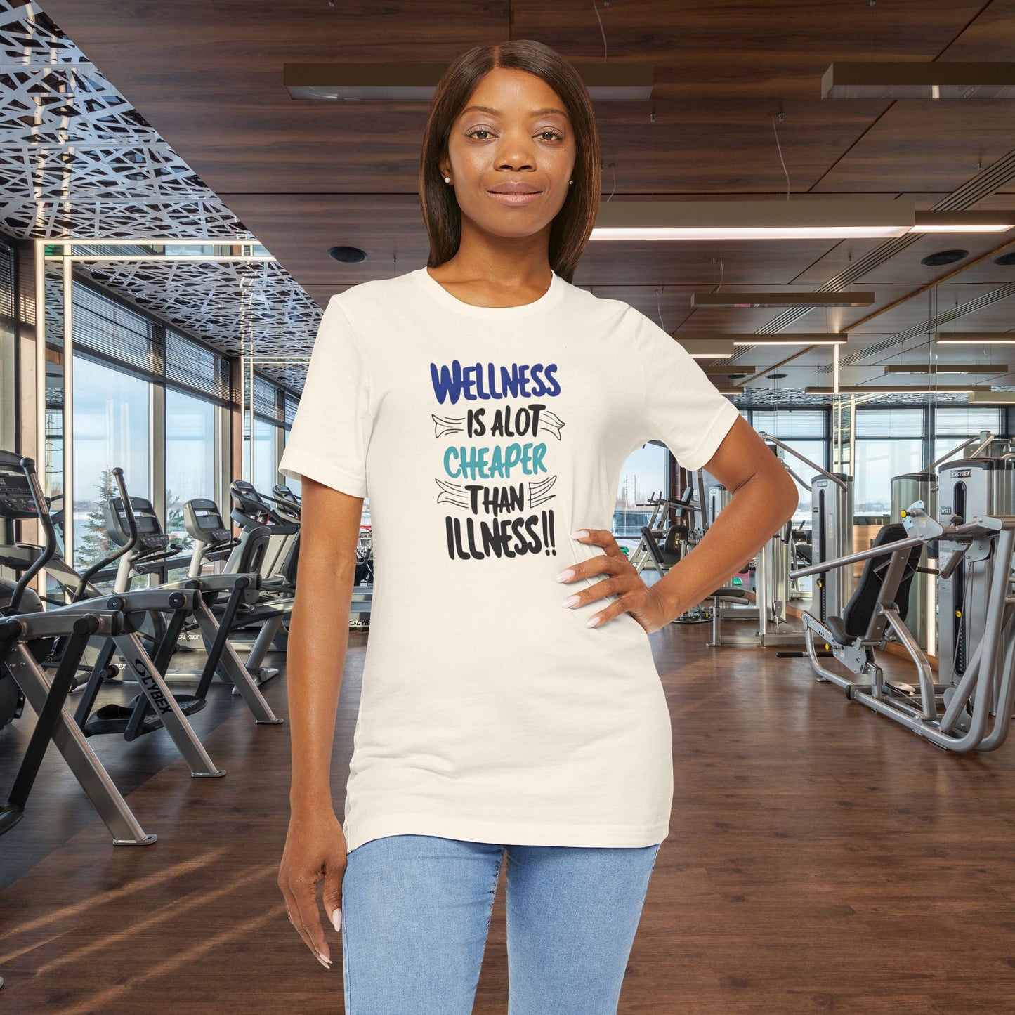 Wellness Awareness Unisex Tee - Wellness Is Alot Cheaper Than Illness!! - Design - S - 3XL - Motivational Health T-Shirt for Self-Care Enthusiasts - Gift for Wellness Events - Positive Vibe Shirt -  [...]