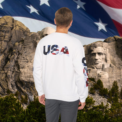 Patriotic USA Crewneck Sweatshirt - Unisex Heavy Blend - American Pride - National Pride Gift - S-5XL