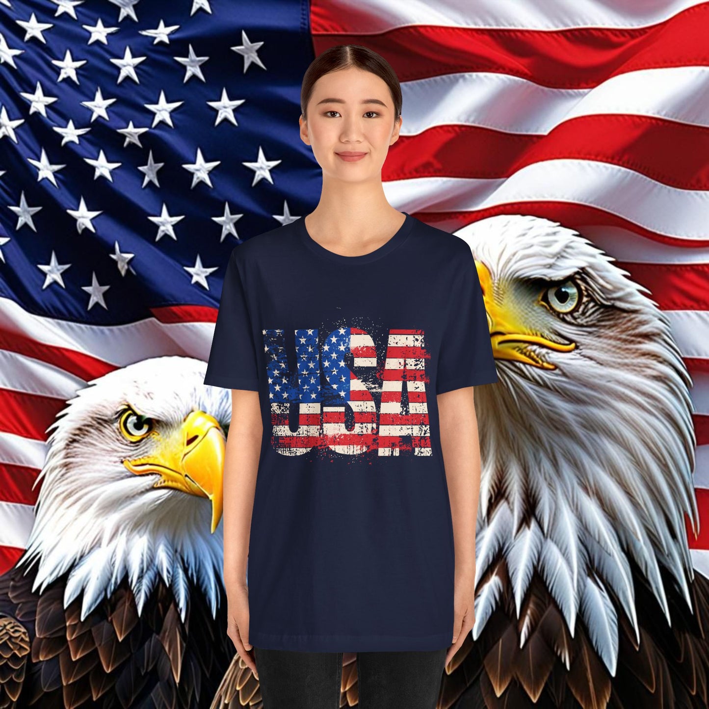 USA - Red White Blue - American Flag - Classic Unisex Tee - Holiday Gift - Patriotic Pride