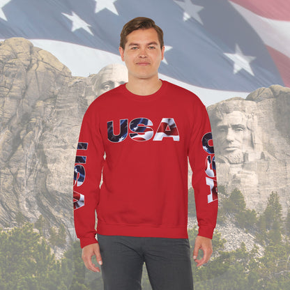 Patriotic USA Red White Blue - Crewneck Sweatshirt - Unisex Pullover - S-5XL