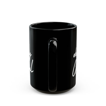 Sleek Be Obsessively Grateful White Print Black Mug - Inspirational Coffee Cup, Gift for Friends, Motivational Design, Home Decor, Self-Care Reminder