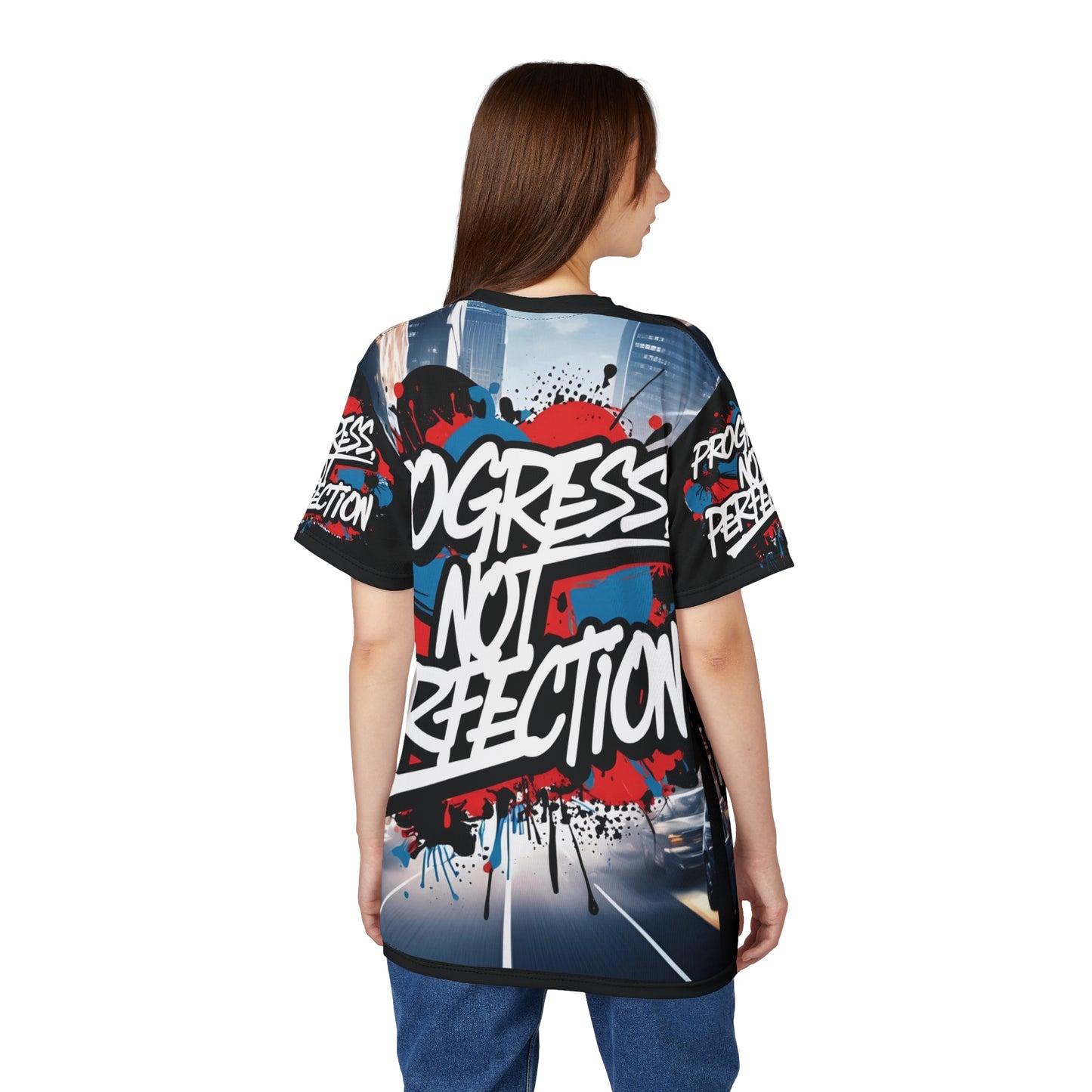 💥 Progress Not Perfection  💥  Stylish   Print  💥  Unisex Graphic Tee 💥  Bold Street Art Design 💥   Motivational Style  💥  Sizes  US  S-3XL  💥