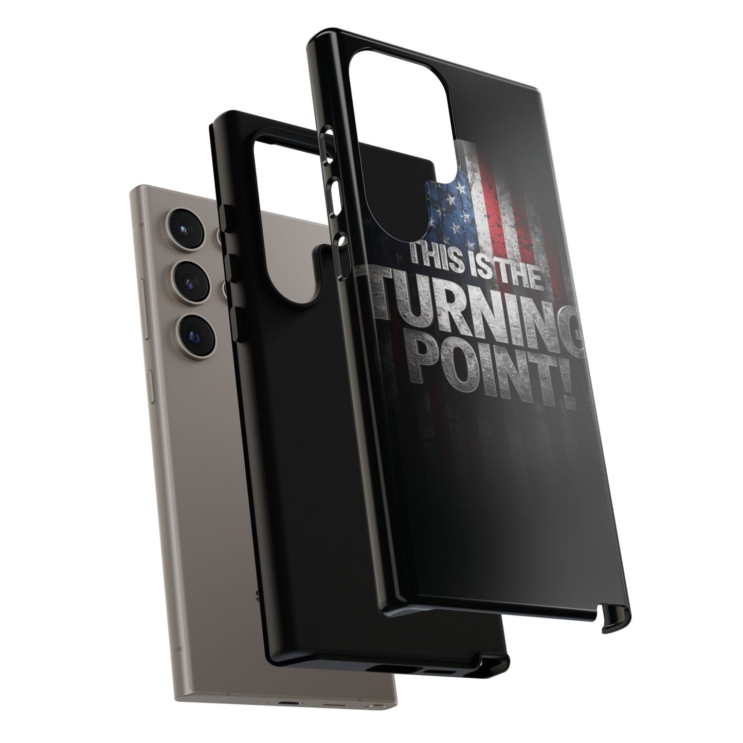 Stunning Patriotic Protective Cell Phone Case -  Charlie Kirk - This Is The Turning Point! - Red White Blue - Beautiful American Flag Backdrop Design - Perfect Gift for Everyday Use, Durable Cover, Stylish Protection