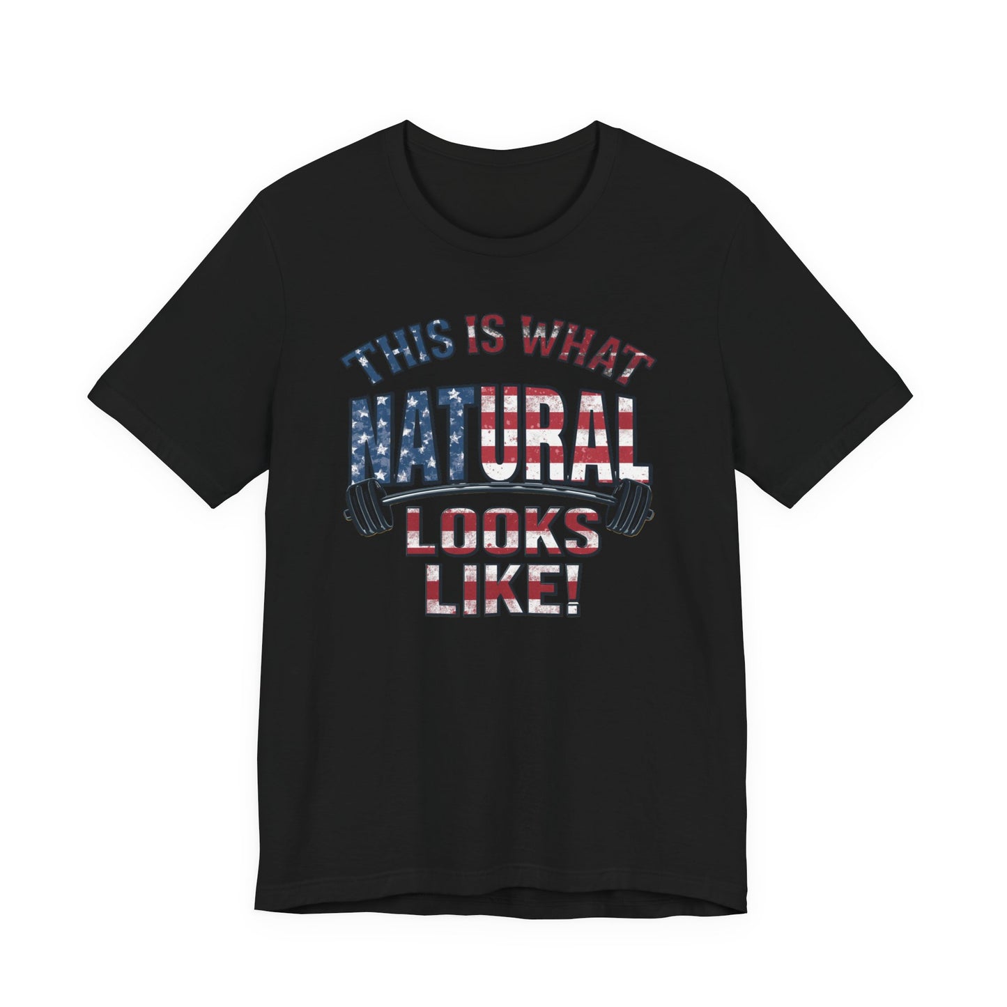 American Flag Natural Looks Fitness T-Shirt | Patriotic Gym Tee
