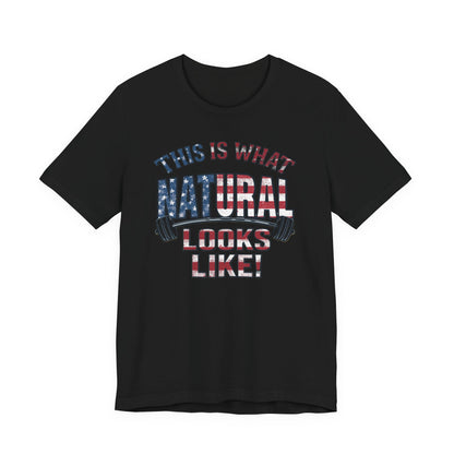 American Flag Natural Looks Fitness T-Shirt | Patriotic Gym Tee