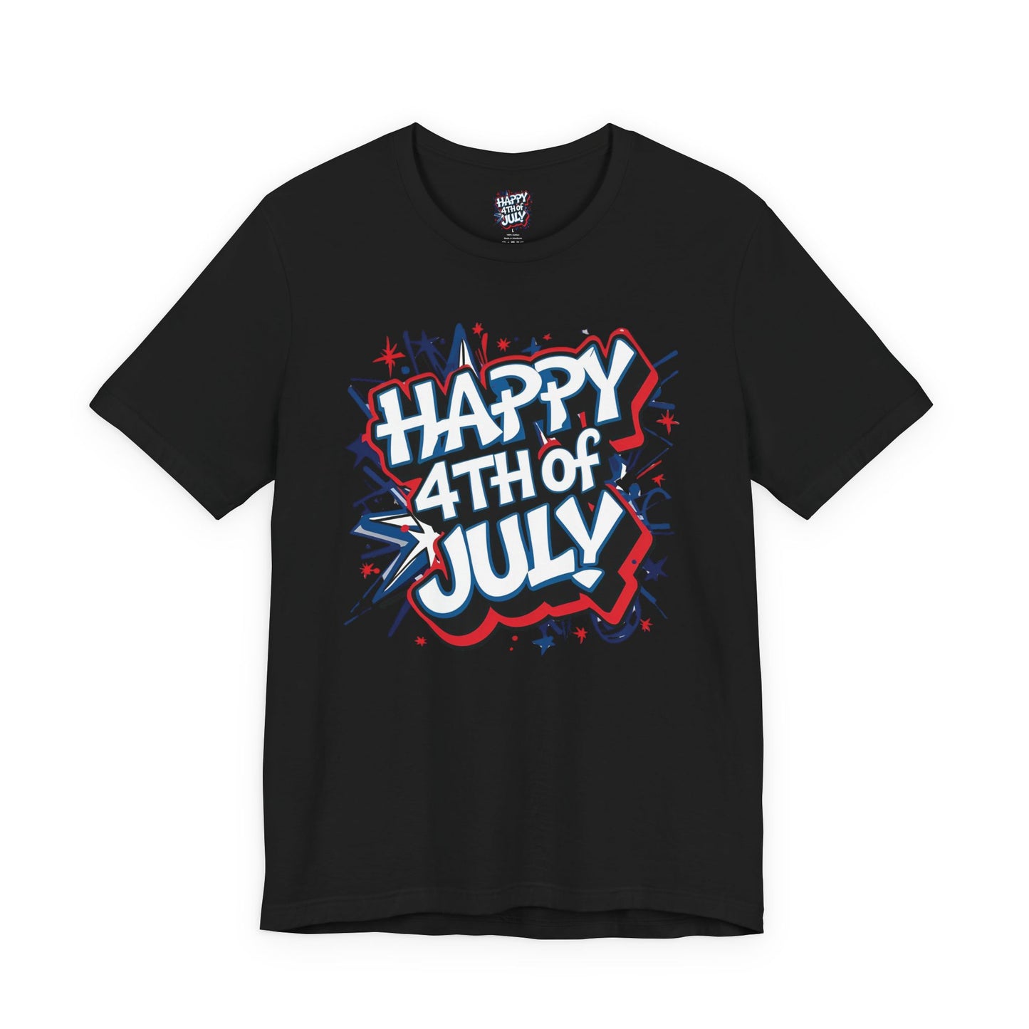 Happy 4th Of July Unisex Jersey Short Sleeve Tee, Independence Day T-Shirt, Patriotic Shirt, Red White Blue Tee, USA Celebration Top