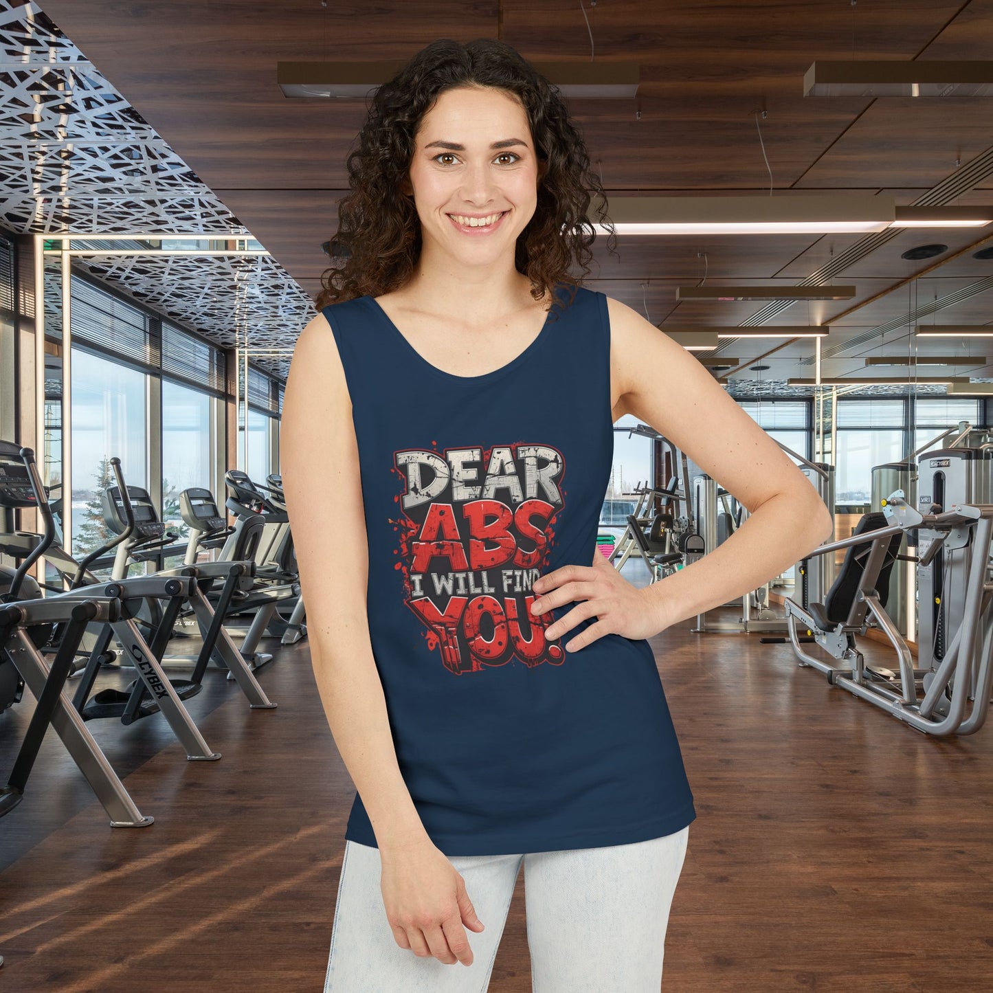 Dear Abs I Will Find You! - Garment-Dyed Tank Top - Funny Gym Tank - Unisex Fitness Apparel - XS-3XL