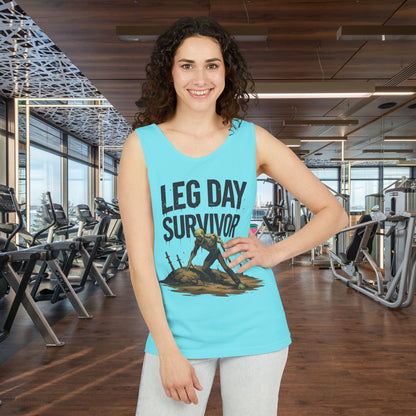 Leg Day Survivor Tank Top - Unisex Fitness Apparel, Gym Gear, Workout Clothing, Workout Gift, Funny Fitness Tee