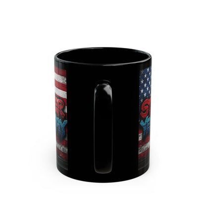 Motivational Mug for Fitness Enthusiasts, Inspirational Coffee Cup, Strength Reminder Gift, Gym Love Mug, USA Flag Design