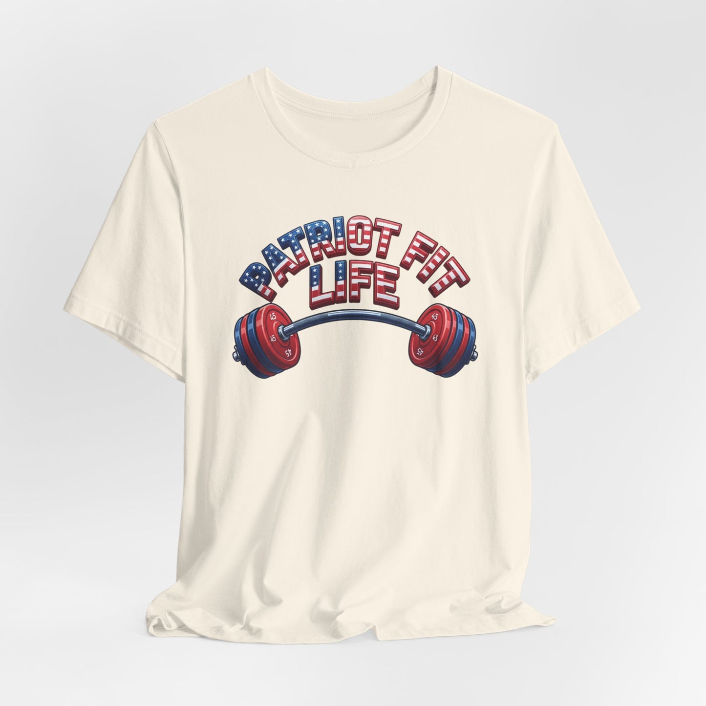 Patriot Fit Life T-Shirt — American Flag Barbell Fitness Tee