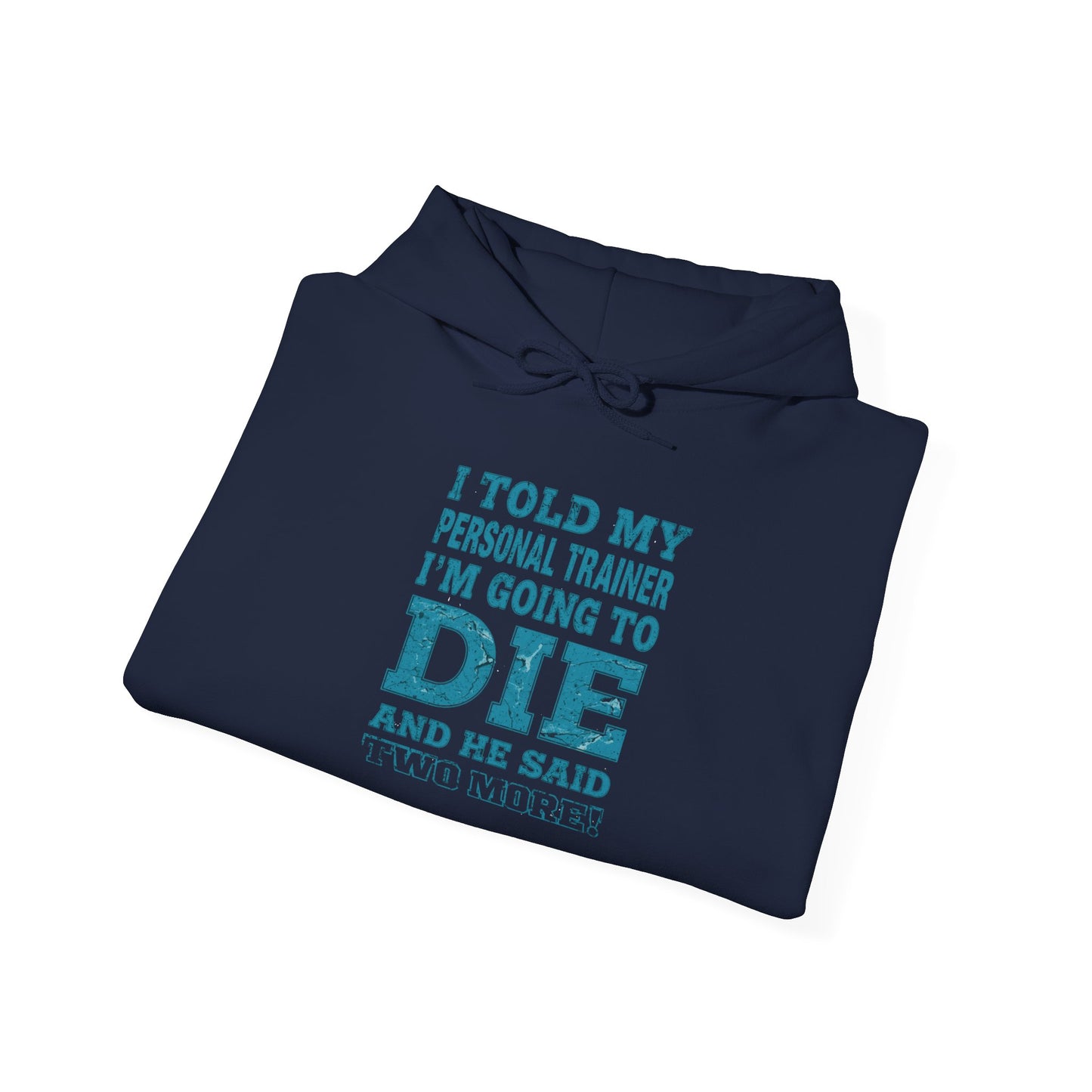 Funny - I Told My Personal Trainer That I'm Going To Die And He Said Two More!  - Design - Workout Hoodie - Sizes - S - 5XL - Gym Humor Sweatshirt - Personal Trainer Gift - Fitness Motivational Apparel