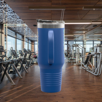 Insulated Travel Mug, Live Fit, 40oz Fitness Water Bottle, Gym Coffee Cup, Durable Travel Tumbler, Motivational Drinkware