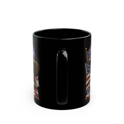 Happy 250th Birthday America Mug | 1776-2026 Patriotic Eagle Flag Black Coffee Cup